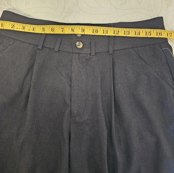 Crosby Black Wide Leg Pleated Linen and Viscose Pants Women's Size 12 NWOT - Picture 3 of 10